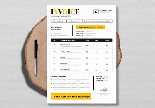 Business Invoice Template Layout