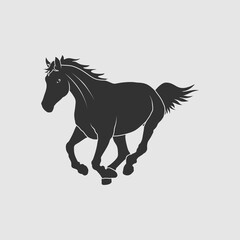 horse silhouette isolated on white