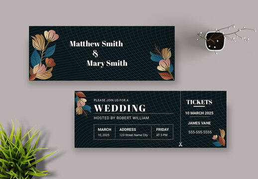 Wedding Event Ticket Layout