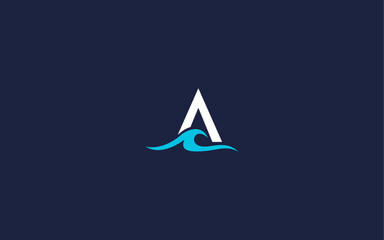 letter a with waves logo icon design vector design template inspiration