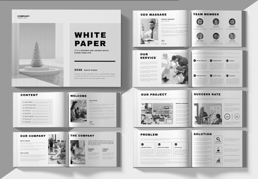 White Paper Template Layout Landscape