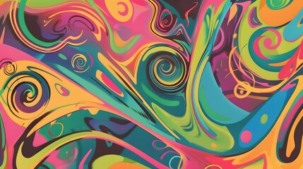 Fototapeta premium Abstract, psychedelic colorful designs with swirling patterns