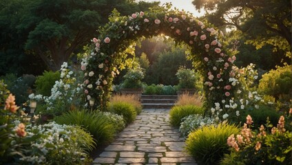 flower arch in the garden