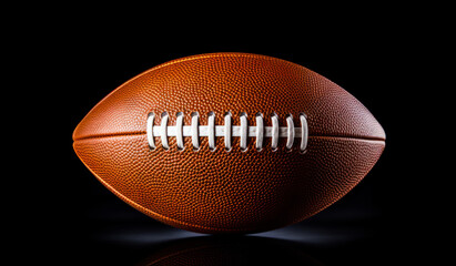 American football ball on a dark background, sports wallpaper, close-up