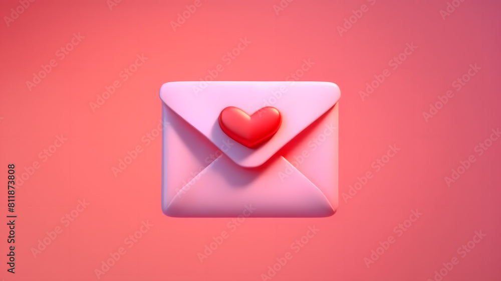 Poster love letter icon gift 3d