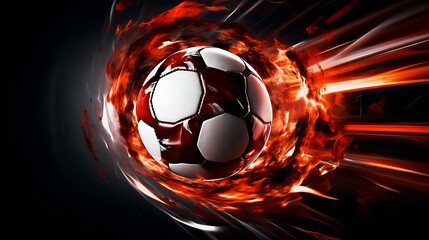 A football spinning, with motion blur