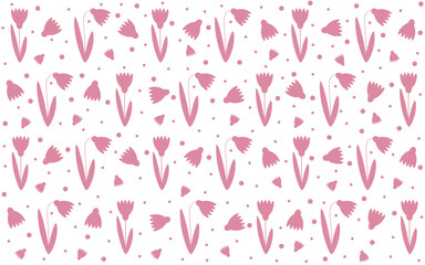 Abstract Monochrome Vector summer Flowers Seamless Pattern in trendy Simple Minimalism style. Retro Minimal Naive Floral endless ornament. Vector for Wall, textile, fabric print. EPS 10