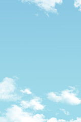 Sky Blue,Cloud Background,Horizon Spring Clear Sky in Morning by the beach,Vertical beautiful...