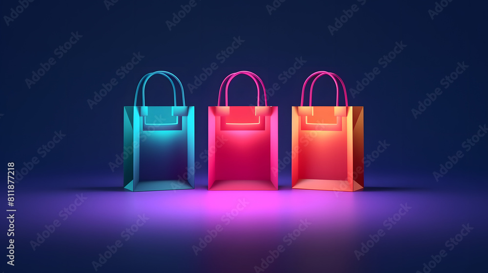 Canvas Prints Shopping Bags Icon Gift 3d