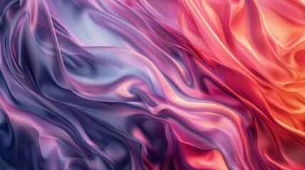 Obraz premium Flowing texture of pink and purple silk fabric, background image