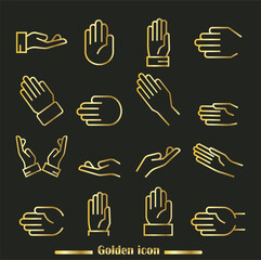 Hands icon isolated sign symbol vector illustration- Collection of high quality gold color vector icons. Jakarta - May 11, 2024