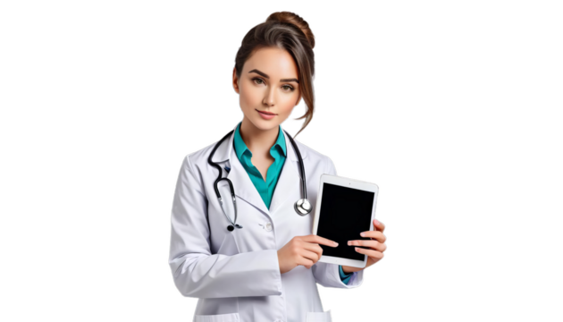 using background stethoscope ng aring portrait tablet doctor young woman female people studio alone adult standing looking working medicals inside person ethnic health lifestyle nurse hospital