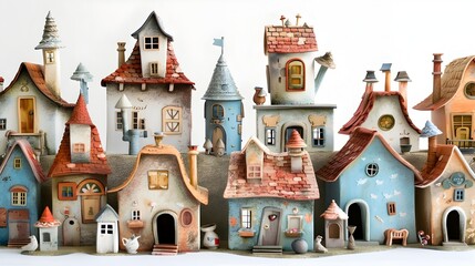 Whimsical Storybook Village with Charming Fairy Tale Inspired Homes and Towers