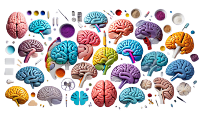 image shows concept brain full human action multiple colors cephalalgia cognition creativity mental health nerve cell creative mind development education abstract idea imagination innovation
