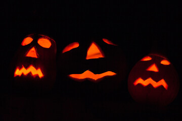 Jack-o-lanterns. The symbol of Halloween.