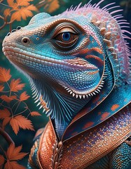 Naklejka premium portrait of a lizard