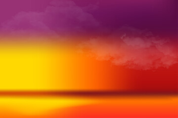 Summer sunset vector background.