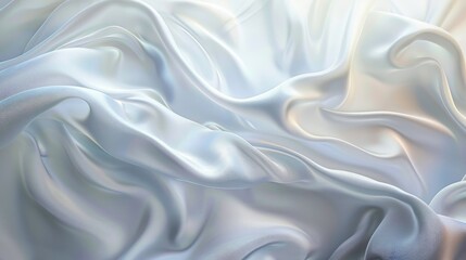 Fototapeta premium Texture of flowing white silk, background image