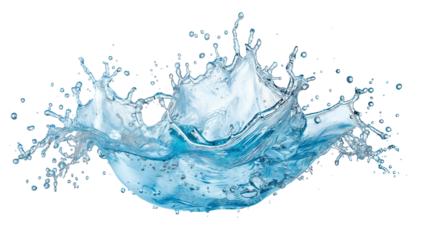 Water splash isolated on transparent background , cut out.