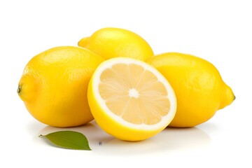 Lemon isolated on white background. Citrus fruits. Fresh fruits