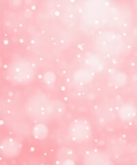 Abstract pink bokeh with snow, Christmas and new year theme background