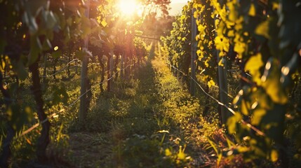 A walk through a vineyard