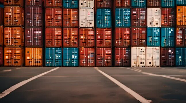 Container im Hafen von Antwerpen, Belgien