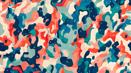Camouflage seamless pattern. Trendy style camo, repeat print. illustration. texture, military army hunting