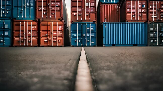 Container im Hafen von Antwerpen, Belgien