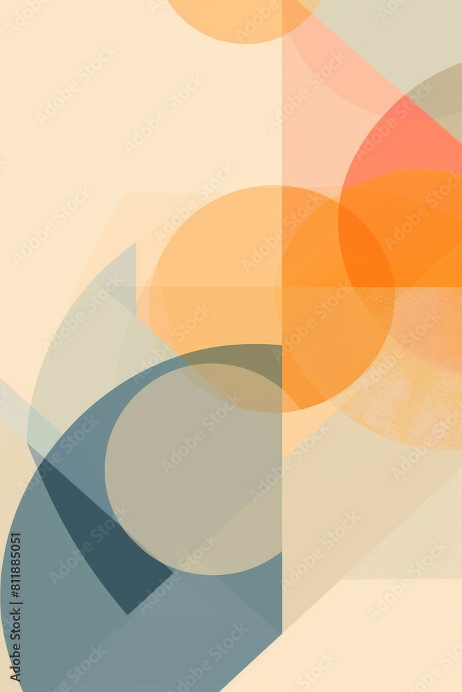 Poster sleek geometric pattern. geometric shapes of circles, squares, and triangles creating a modern templ