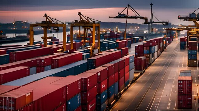 Container l&ouml;schen im Hamburger Hafen