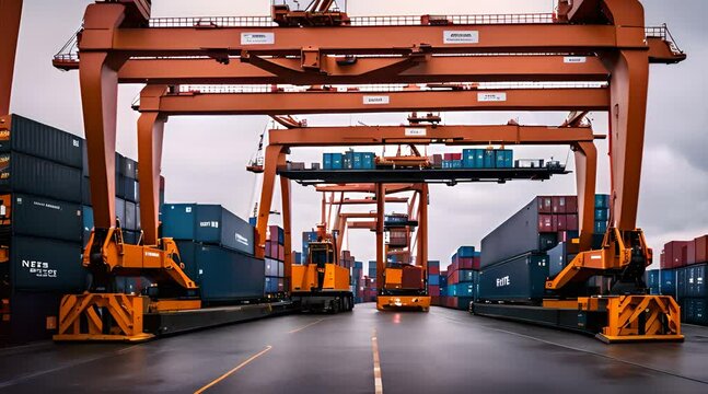 Container l&ouml;schen im Hamburger Hafen