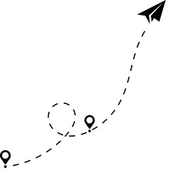 Paper Plane Dotted Line