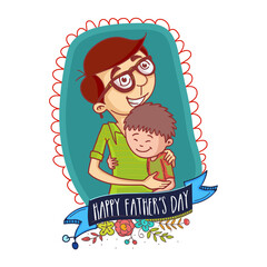 Father and Son hugging to each-other on the occasion of Happy Father's Day.
