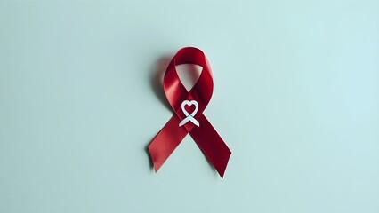 Red ribbon symbolizing hepatitis awareness