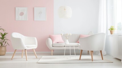 Modern Pink Living Room with Contemporary Flair for Home Decor and Design Inspiration