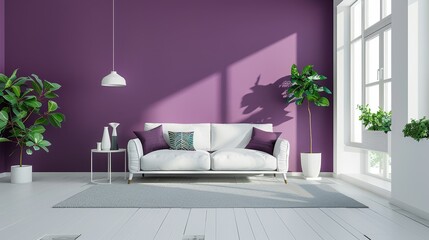 Fresh Purple and White Living Room for Modern Home Styling and Decor Inspiration
