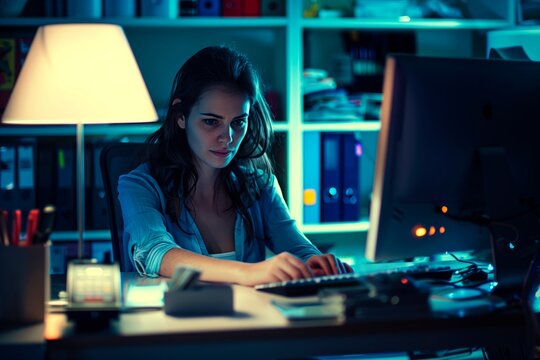 Woman working on computer