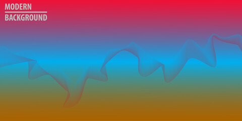 Dynamic waves line vector background with dark blue, green, orange color abstract fit for poster, backdrop and information text