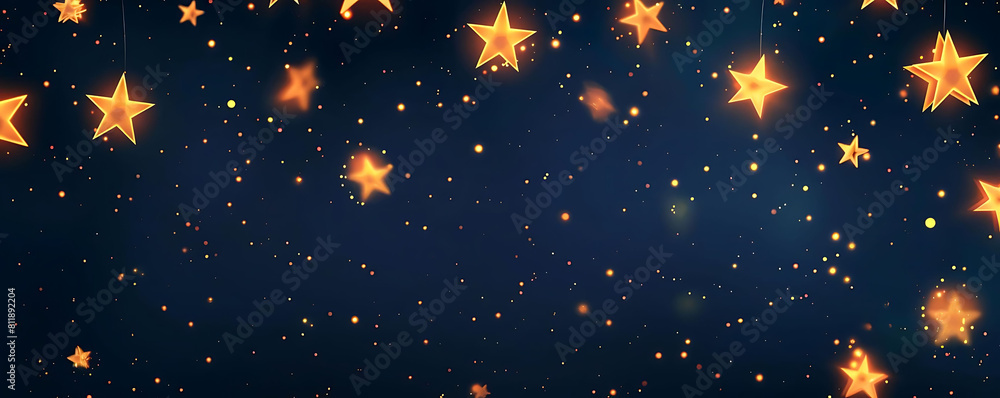 Poster glowing star pattern on dark background the image shows a blue sky with a glowing star pattern on th