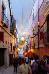 Calles adornadas en Toledo para el Corpus Christi, Espa&ntilde;a