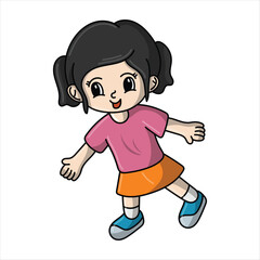 Kids Girl Character Cartoon Happy