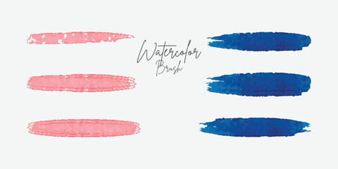 Realistic watercolor brush strokes set Colorful  patch background vector
