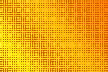 Dotted halftone pattern on gradient yellow orange background. Abstract retro pop art texture for presentation, wallpaper, flyer, banner, poster, banner, brochure and more.
