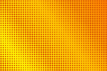 Dotted halftone pattern on gradient yellow orange background. Abstract retro pop art texture for presentation, wallpaper, flyer, banner, poster, banner, brochure and more.