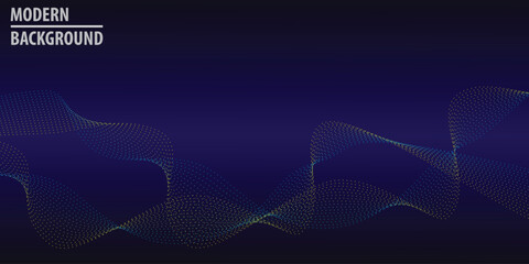 Dynamic waves line vector background with dark blue color abstract fit for poster, backdrop and information text