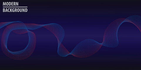 Dynamic waves line vector background with dark blue color abstract fit for poster, backdrop and information text