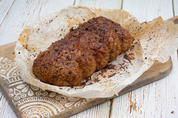 Plant based meat alternative- seitan made of vital wheat gluten.  Seasoned, air fried.