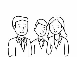 people in the office isolated on white background