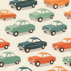 Car digital art seamless pattern, the design for apply a variety of graphic works